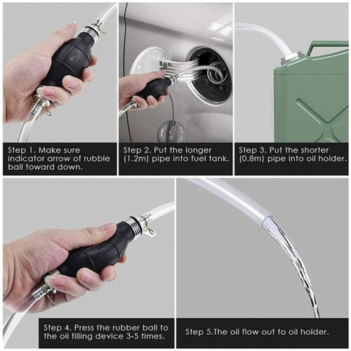 2 set 8mm Hand Pump,Fuel Liquid Transfer Pump Manual Hand Pump with 2M