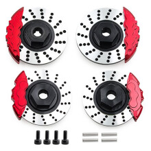 RC Car Upgrade Aluminum Alloy Brake Disc + Calipers Kit for 1/10 for 4-TEC DRIFT MUSTANG RC Car Accessories