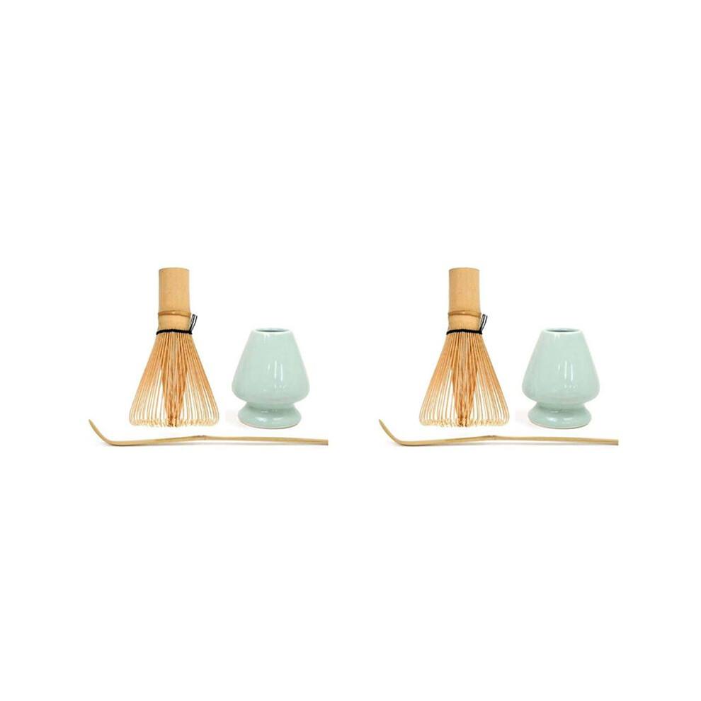 2X Matcha Whisk Set Bamboo Matcha Tea Set 100 Prong Matcha Whisk (Chasen), Traditional Scoop, Matcha Whisk Holder 4711181630806