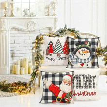 Christmas Pillow Covers 18X18 Set of 8 Christmas Decorations Farmhouse Throw Pillows Snowman Cushion Case for Home Decor