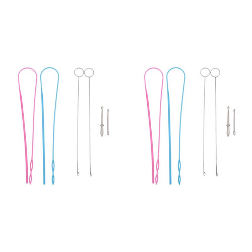 12 Pieces Sewing Loop Kit, Loop Turner Hook Flexible Drawstring Threader Metal Tweezers Long Loop Turner Tool with