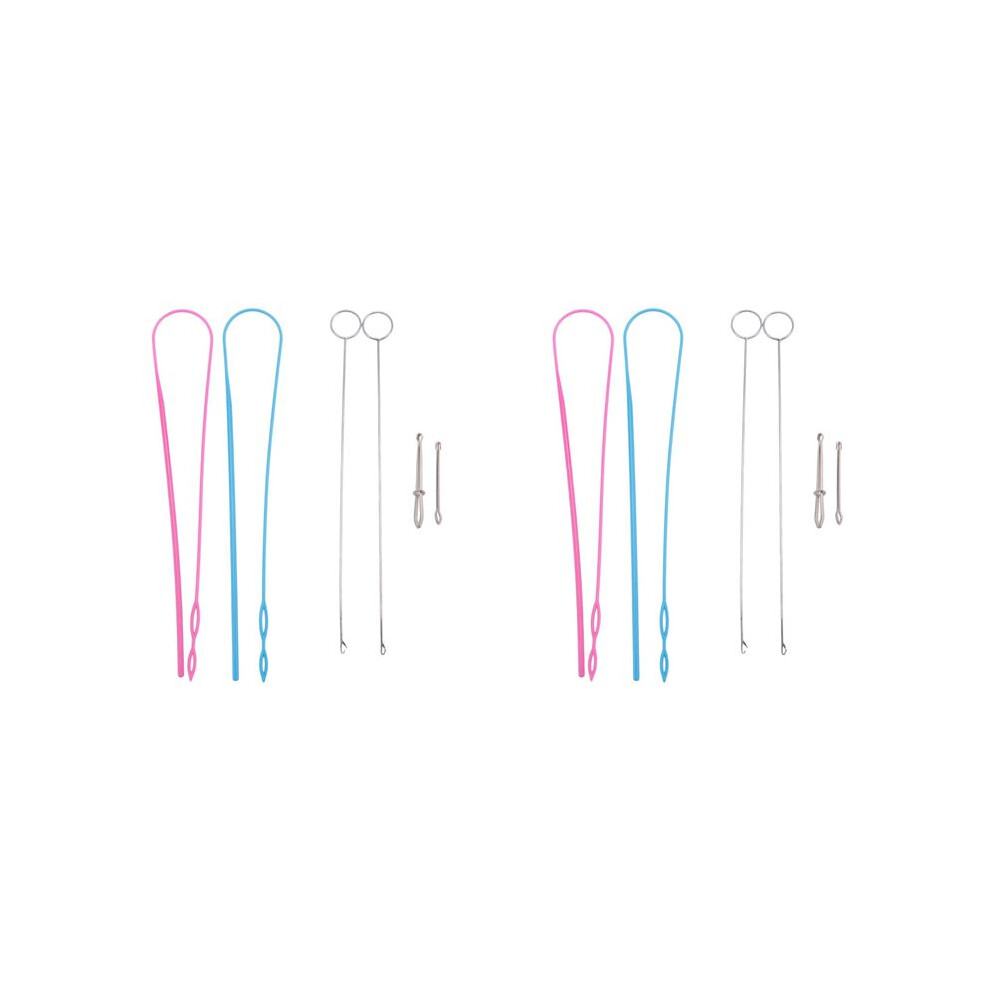 12 Pieces Sewing Loop Kit, Loop Turner Hook Flexible Drawstring Threader Metal Tweezers Long Loop Turner Tool With 4712266311436