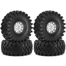 4 Stuks 136 mm 1,9 Inch Metalen Beadlock Velg Rubberen Bandenset voor 1/8 1/10 RC Crawler Auto TRX4 D90 D110 voor Axial SCX10 C