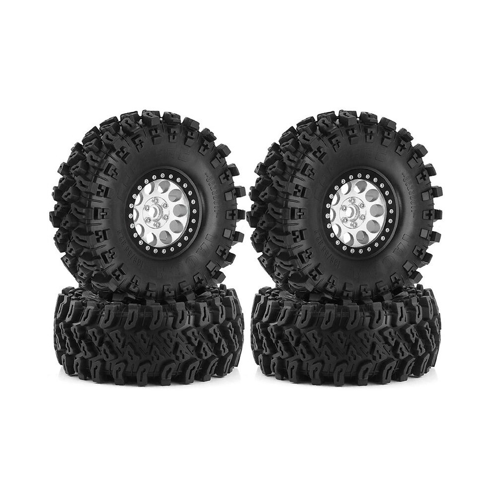 4Pcs 136Mm 1.9Inch Metal Beadlock Wheel Rim Rubber Tire Set For 1/8 1/10 Rc Crawler Car Trx4 D90 D110 Axial Scx10 C 6031861983823