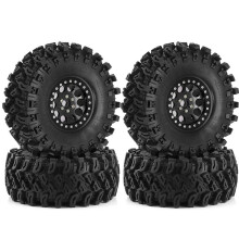 4 Stück 136 mm 1,9 Zoll Metall Beadlock-Felgen Gummireifensatz für 1/8 1/10 RC Crawler Car TRX4 D90 D110 Axial SCX10 E