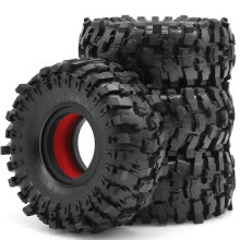 4pcs 118mm Wheel Tires with EVA Dual Stage Foam Insert for 1/10 RC Crawler Truck Wheel Tyre AXIAL SCX10 WRAITH Red