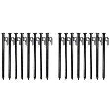 16 Pack Tent Stakes Heavy Duty Metal Tent Pegs for Camping Steel Tent Stakes Unbreakable and Inflexible,40cm