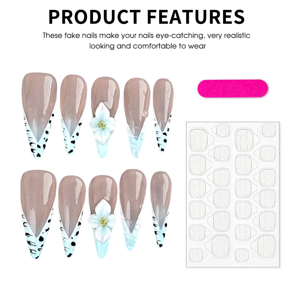 Dachuang Beauty Blue (S) Gradient Fake Nails - Chip & Smudge Proof