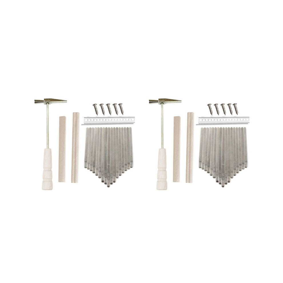 2X 17Keys Kalimba Diy Kit Thum Piano Replacement Parts With Keys Bridge Tuning Hammer Kit Kalimba Accessories 6033689660207