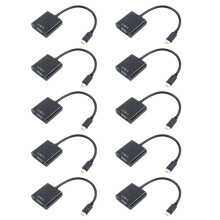 10X USB-C USB3.1 Type C for Adapter Cable VGA Male to VGA Female Video Transfer Converter 1080P for 12 Inch