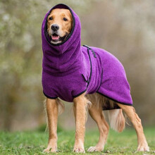 (Purple, 2XL) Waterproof Dog Winter Coat Hooded Vest