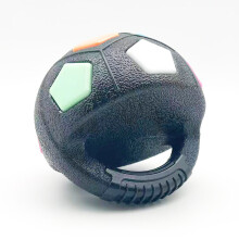(Black colored soccer ball) Durable Dog Chew Ball with Squeaker for Labs & Collies