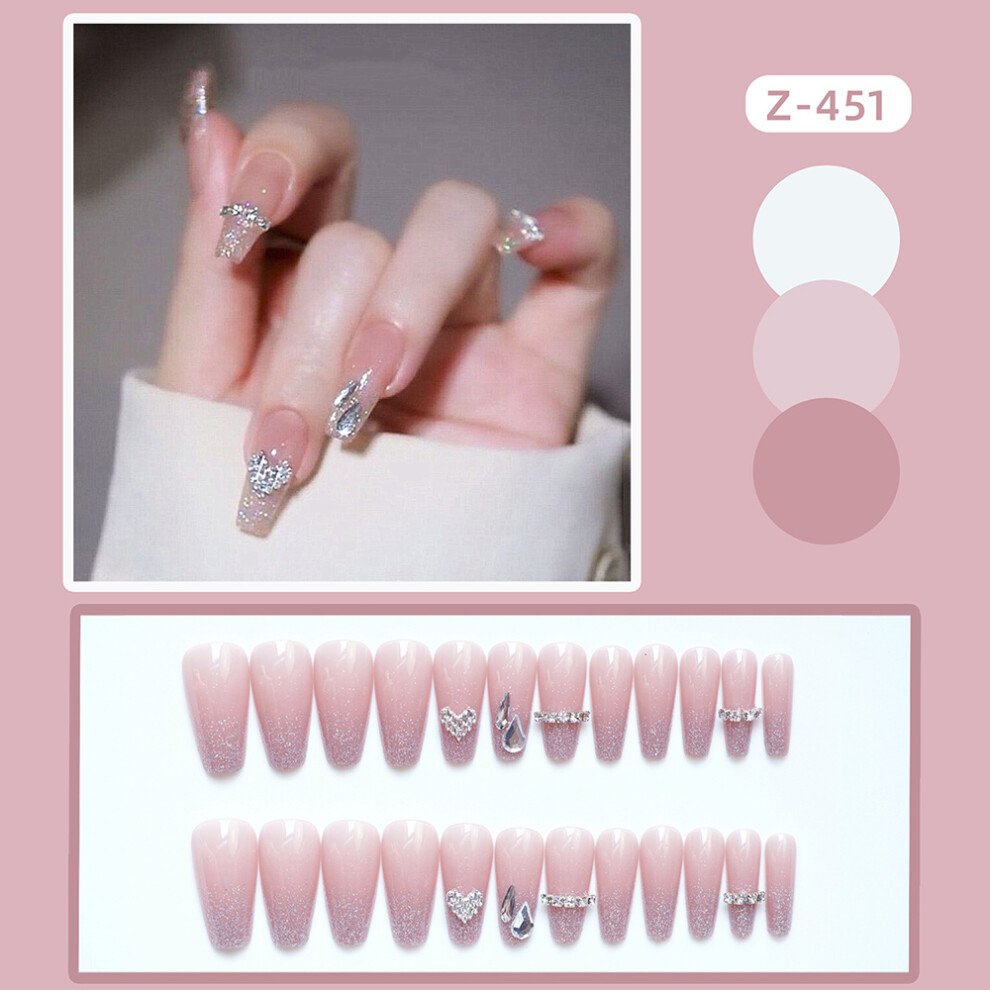 Dachuang Beauty (Standard) 24Pcs Reusable Fake Nails Sweet Style Diy Home Manicure