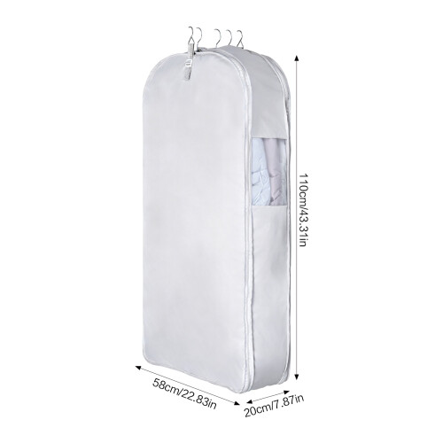 (L White) Antibacterial Hanging Jacket Dust Cover (50 Char)