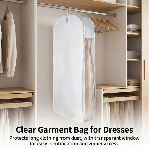 (XL White) Antibacterial Hanging Jacket Dust Cover (50 Char)