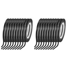 20 Rolls 1/8 Whiteboard Tape Thin White Board Tape Lines Pinstripe Dry Erase Art Tape Electrical Tape, Black