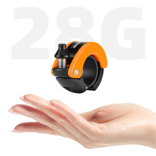 (orange) Bicycle Bell for Mountain Bike Hidden Design Loud Sound Folding Bike Horn Cycling Accessory Compatible with Most Handleb