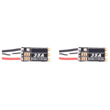 2X BLHeli S 2-6S Lipo 35A ESC Sin Escobillas LED RGB Programable Incorporado D-Shot 150/300/600 ONESHOT125 para Piezas de Drones RC FPV