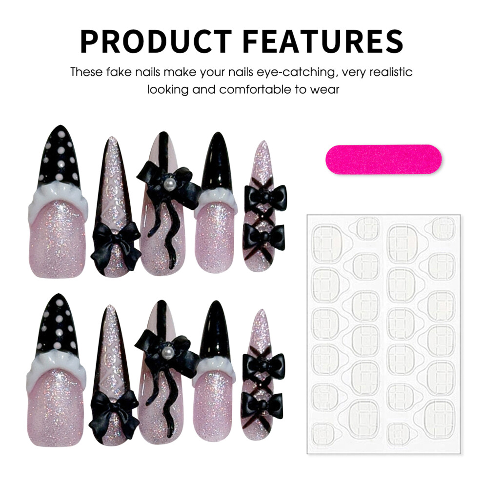 Dachuang Beauty (S) 10Pcs Glossy Pink Fake Nails Diy Kit For Women