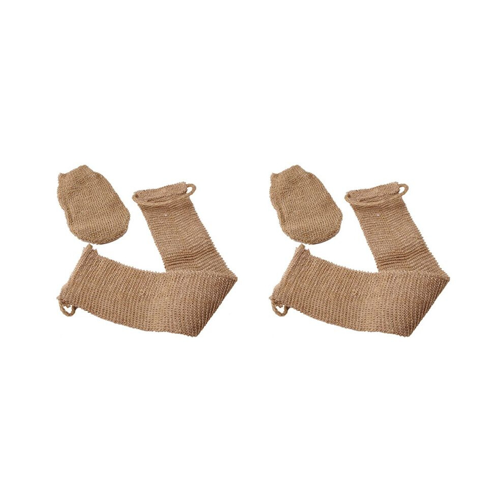 Typecat 2X Ramie Bath Towel Shower Towel Back Body Exfoliating Belt Shower Scrubber For Body Cleaning Bathroom Shower Strap