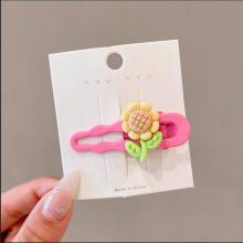 (3(5) Kawaii Pink Tulip Hair Clips for Women