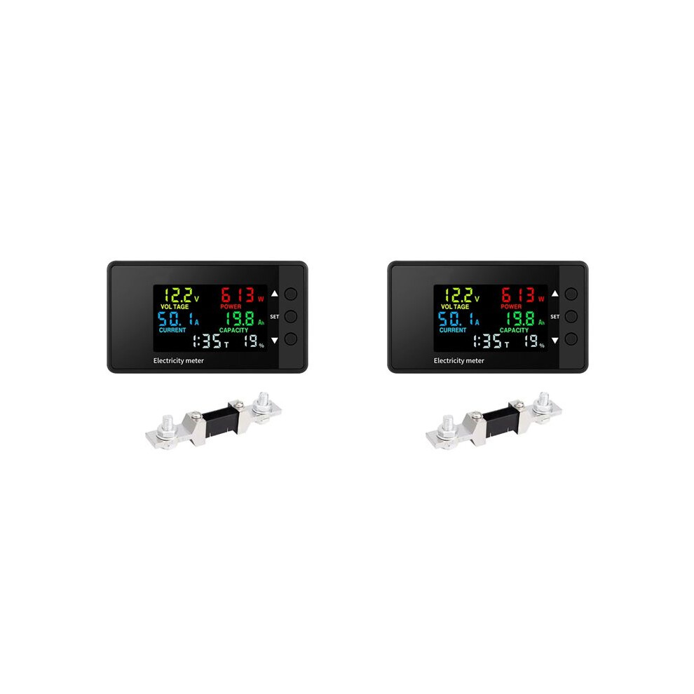2X 6-In-1 Voltmeter Ammeter 7.5-100V Wattmeter Led Digital Electric Meter Multifunctional 0-200A 6033967225517