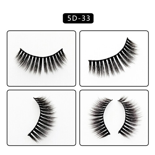 (33) 3D Fluffy False Lashes, 3 Pairs, 8-15mm, Wispy Curling