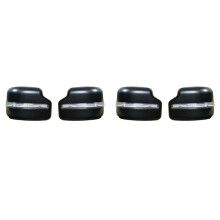 4x Rear View Mirror Cover Side Wing Mirror Cap Shell with Turn Signal Light for  Jimny Jb64 JB74 2018-2020 Black