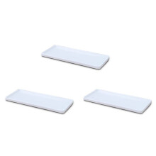 3X Rechteckige Keramik Schale Platte Weißes Porzellan Rechteckige Platte Mund Wasser Tasse Tablett Badezimmer Lebendes Ablagefach