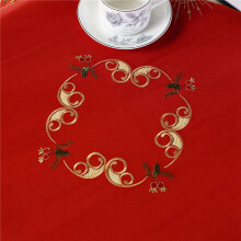 4X Nappe BrodéE de NoëL, Nappe Ronde ÉVidéE, pour les ÉVéNements de Banquet de FêTe de Xams au Restaurant, 33 Pouces