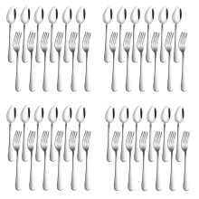 Set Von 48, Edelstahl Essen Gabeln und -LöFfel, Top Hoch Leistungs Gabeln (8 Zoll) und LöFfel (7 Zoll) Besteck Set