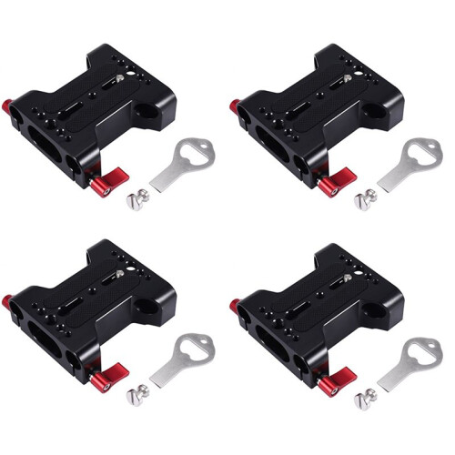 4X Multifunction Camera Base Plate with 15Mm Rod Rail Clamp for Dslr Camera Shoulder Rig Support Accessories