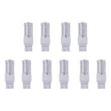 7443, T20 Led Bulbs Red 900 Lumens Super Bright Turn Signals Light Brake Stop Parking Light 12V 3.6W (Pack of 10)