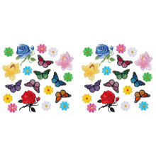 40 Pièces Séries Fleurs Papillon Fer Sur Des Patchs Coudre Sur Des Patchs D'Appliques de Broderie pour L'Artisanat D'Art Bricolage Décor, Jeans,