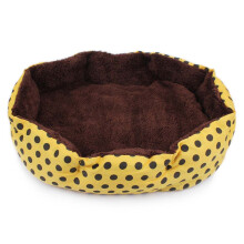 (Yellow) Polka Dot Pet Bed for Cats & Small Dogs