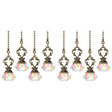 8 Pieces Artificial Crystal Ceiling Fan Pull Chains Pull Chain Extension with Connector for Light Ceiling Fan Desk Lamp