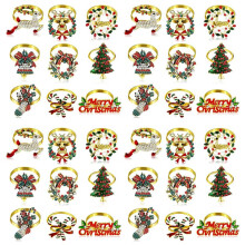 Portatovaglioli Natalizi in Metallo da 36 Pezzi Portatovaglioli Natalizi in Metallo Portatovaglioli con Albero di Natale Decor
