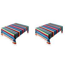 2X Mexican Blanket Sarape Picnic Rug Throw Tablecloth Hot Rod for Yoga Party , 120X180cm