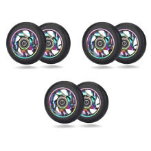6 Pcs 100mm Scooter Replacement Wheels with Bearing Stunt Scooter Pu Wheels for Rocking Cars, Extreme Cars, Scooters