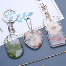 2X DIY Keychain Pendant Silicone Mold Set Crystal Epoxy Mold Round Rectangle Pendant Jewelry Making Mold