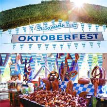 5Pcs 10M Bavarian Garland Decoration Oktoberfest Decor Bavaria Oktoberfest Pennant Bavarian Banner Bavaria Photo Prop