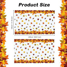 4X Thanksgiving Autumn Leaf Tablecloth Autumn Maple Leaf Tablecloth Waterproof Rectangular Plastic Tablecloth