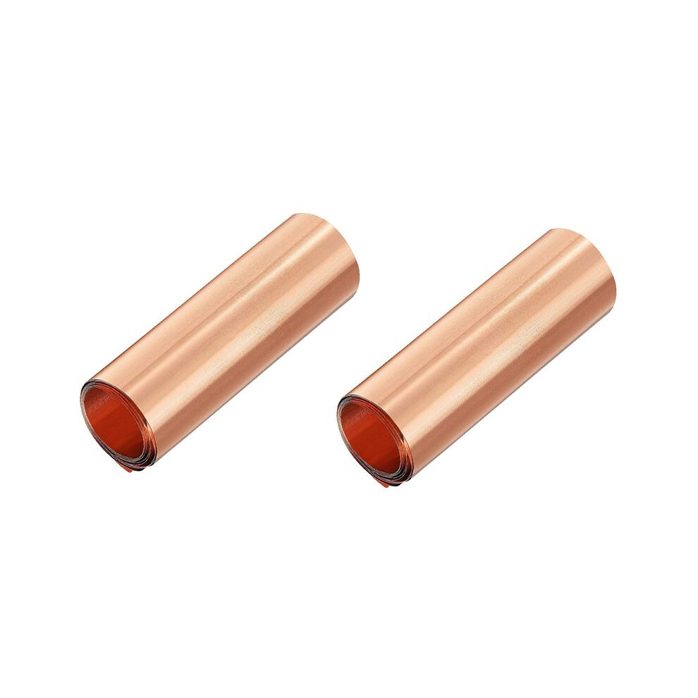 2X Copper Sheet Roll, Metal Foil Plate 1000mm x 100mm x 0.01mm