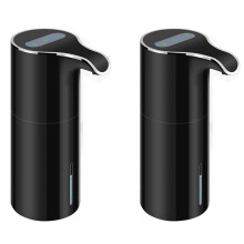 2X Dispensador de Sabão Espuma Automático - Dispensador de Sabão Sem Toque Dispensador de Sabão Elétrico Recarregável USB 450ML Preto