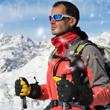 (Black Black Yellow, M) Ski Gloves & Hat Set - Thermal Windproof for Snow Sports