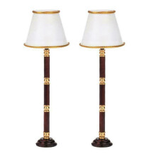 2X 1/12 Dollhouse Miniature LED Light Floor Lamp Battery Powered  Wireless Operated