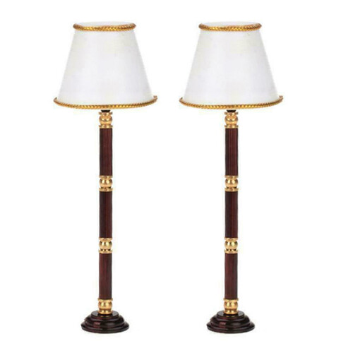 2X 1/12 Dollhouse Miniature LED Light Floor Lamp Battery Powered  Wireless Operated