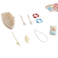 (Boat suit Cat) Mini Kitten Boat Ornament for Aquarium & Fish Tank