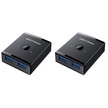 2X USB KVM USB HUB 3.0 Switcher Selector KVM for PC Keyboard Mouse Printer 1 PC Sharing 2 Devices