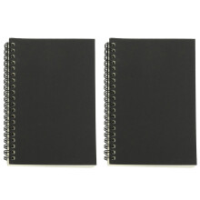 2X Retro Coil Sketch Sketchbooks Blank Notebook Notebook School Stationery(Black and White)